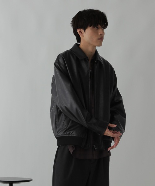 GLOBAL WORK（グローバルワーク）の「フェイクレザーブルゾン/CLEAN MODE/498086（ブルゾン・メンズ・ブラック・SMALL/MEDIUM/LARGE/X-LARGE）」の16枚目の写真