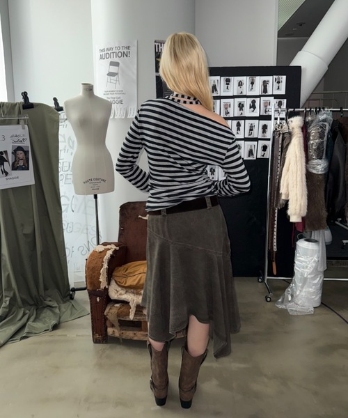 SHAGGIE（シャギー）の「【ViVi掲載】ストラップ付きウエスタンショートブーツ（ブーツ・レディース・ブラック/ブラウン/ホワイト・X-LARGE/LARGE/MEDIUM/SMALL）」の7枚目の写真