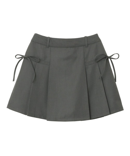 セール】サイドリボンレイヤードミニスカートパンツキュロット