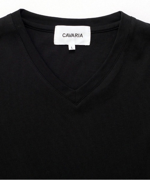 SILVER BULLET(シルバーバレット)の「『CavariA/キャバリア』シルケット加工Vネックネック半袖Tシャツ(Tシャツ/カットソー・メンズ・ホワイト/ブラック・L/XL/M)」の11枚目の写真