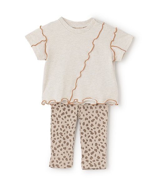 petit main（プティマイン）の「アニマル柄セットアップ（セットアップ・キッズ・ライトベージュ/ブラック・70cm/80ｃｍ）」の4枚目の写真