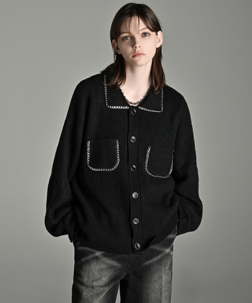 fuwamochi chain Knit cardigan jk/ふわもちチェーンニット