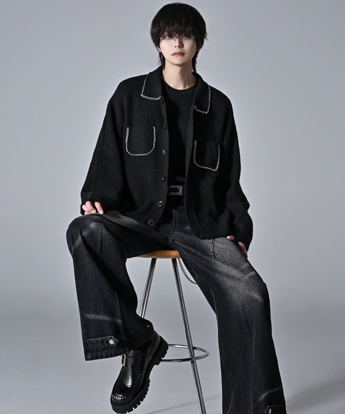 fuwamochi chain Knit cardigan jk/ふわもちチェーンニット