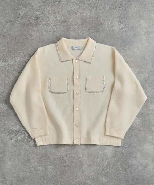 fuwamochi chain Knit cardigan jk/ふわもちチェーンニット