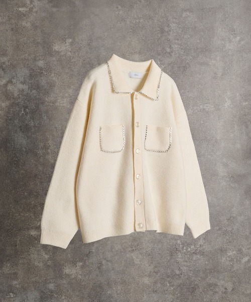 fuwamochi chain Knit cardigan jk/ふわもちチェーンニット