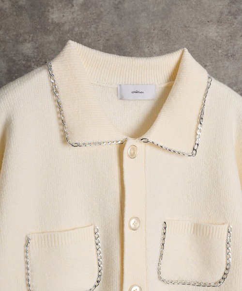 fuwamochi chain Knit cardigan jk/ふわもちチェーンニット