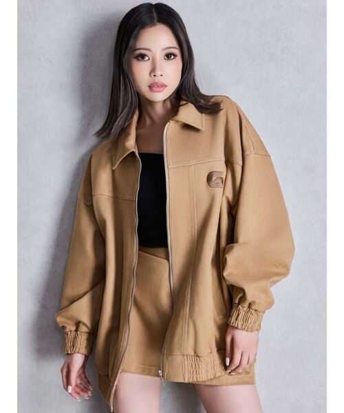 GYDA（ジェイダ）の「Gバックエンボスジャケット（ブルゾン・レディース・ブラック/ベージュ・FREE）」の3枚目の写真