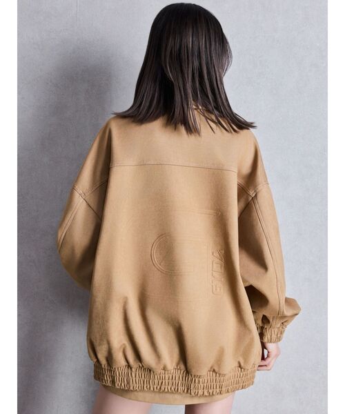 GYDA（ジェイダ）の「Gバックエンボスジャケット（ブルゾン・レディース・ブラック/ベージュ・FREE）」の4枚目の写真