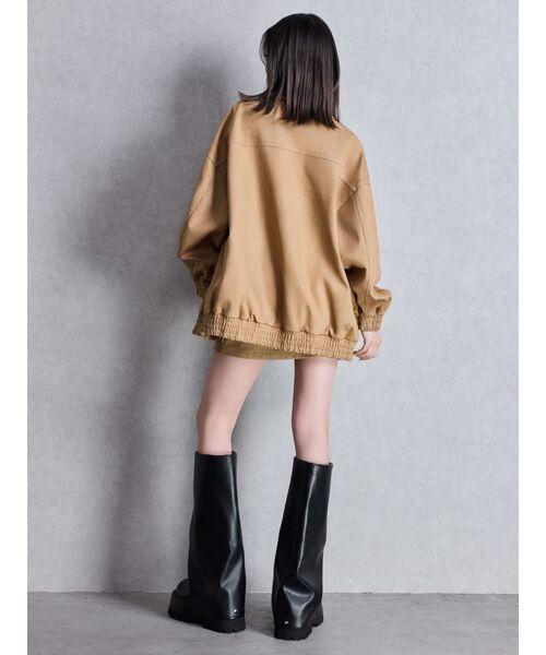 GYDA（ジェイダ）の「Gバックエンボスジャケット（ブルゾン・レディース・ブラック/ベージュ・FREE）」の6枚目の写真