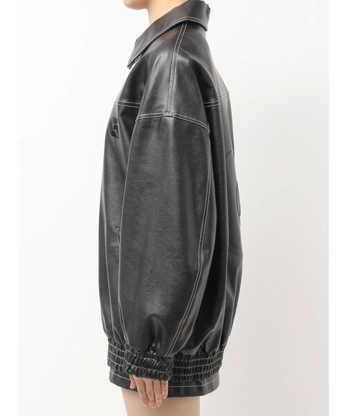 GYDA（ジェイダ）の「Gバックエンボスジャケット（ブルゾン・レディース・ブラック/ベージュ・FREE）」の7枚目の写真