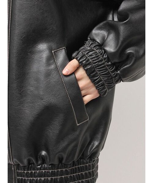 GYDA（ジェイダ）の「Gバックエンボスジャケット（ブルゾン・レディース・ブラック/ベージュ・FREE）」の11枚目の写真