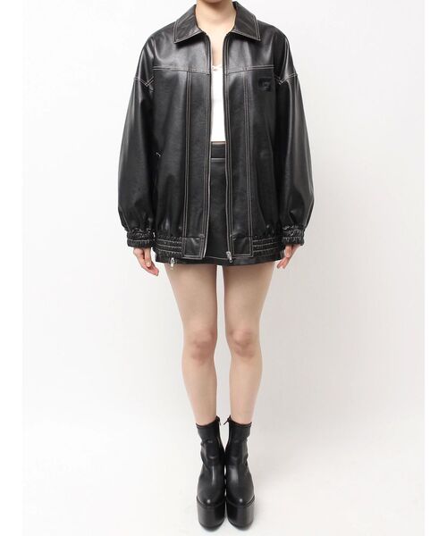 GYDA（ジェイダ）の「Gバックエンボスジャケット（ブルゾン・レディース・ブラック/ベージュ・FREE）」の15枚目の写真