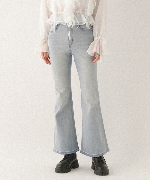 脚長×美脚を叶える、Heatherの新定番】ISKOフレアデニムパンツ 575793