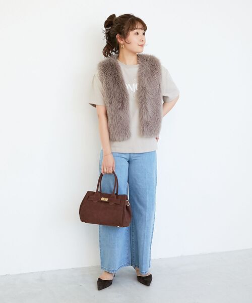 le.coeur blanc(ルクールブラン)の「スエードスクエアトート(トートバッグ・レディース・ブラウン/ベージュ・FREE)」の12枚目の写真