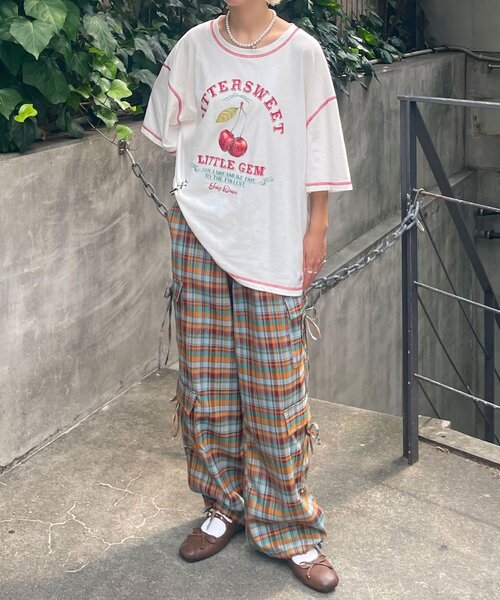 HELLO.SANFRANCISCO(ハローサンフランシスコ)の「【HELLO.SANFRANCISCO/ハローサンフランシスコ】チェックカーゴパンツ(その他パンツ・レディース・グリーン/レッド/オレンジ・MEDIUM/SMALL)」の8枚目の写真