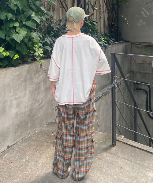 HELLO.SANFRANCISCO(ハローサンフランシスコ)の「【HELLO.SANFRANCISCO/ハローサンフランシスコ】チェックカーゴパンツ(その他パンツ・レディース・グリーン/レッド/オレンジ・MEDIUM/SMALL)」の9枚目の写真