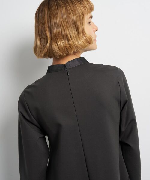 LANVIN en Bleu（ランバンオンブルー）の「アシンメトリーヘムコンビワンピース（ワンピース・レディース・ブラック/チャコールグレー・36/38）」の12枚目の写真