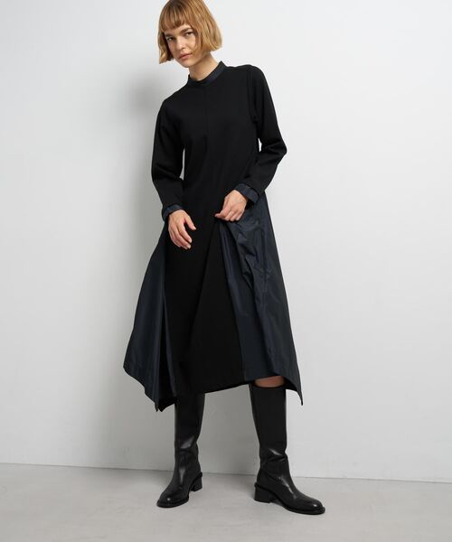 LANVIN en Bleu（ランバンオンブルー）の「アシンメトリーヘムコンビワンピース（ワンピース・レディース・ブラック/チャコールグレー・36/38）」の17枚目の写真