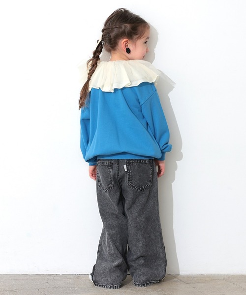 Ocean&Ground（オーシャン&グラウンド）の「フリルカラースウェット（スウェット・キッズ・イエロー/ブルー・80/90/95/100/110/120/130/140）」の4枚目の写真