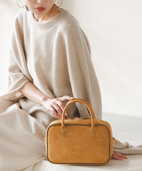 VELETTO(ベレット)の「VELETTO/ベレット エコスウェードボストン(ボストンバッグ・レディース・チャコールグレー/ブラウン・FREE)」の6枚目の写真