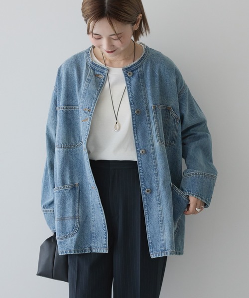 AMERICAN HOLIC（アメリカンホリック）の「【WEB限定】デニムカバーオール（デニムジャケット・レディース・インディゴブルー/ライトインディゴブルー・M/L）」の19枚目の写真