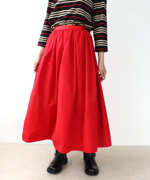 Three Four Time（ｽﾘｰﾌｫｰﾀｲﾑ）の「タフタギャザースカート（スカート・レディース・キャメル/レッド/ブラック・FREE）」の3枚目の写真