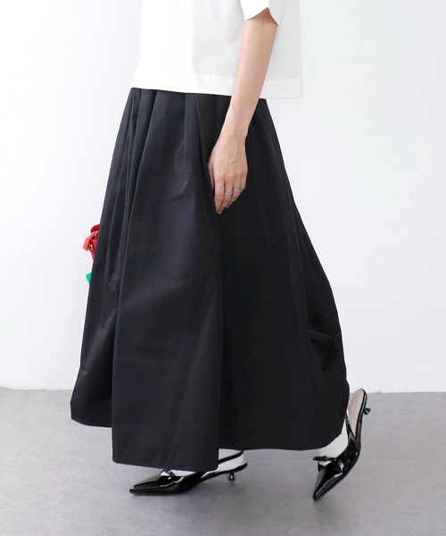 Three Four Time（ｽﾘｰﾌｫｰﾀｲﾑ）の「タフタギャザースカート（スカート・レディース・キャメル/レッド/ブラック・FREE）」の4枚目の写真