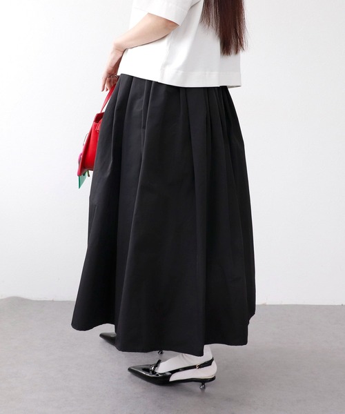 Three Four Time（ｽﾘｰﾌｫｰﾀｲﾑ）の「タフタギャザースカート（スカート・レディース・キャメル/レッド/ブラック・FREE）」の5枚目の写真