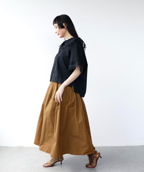 Three Four Time（ｽﾘｰﾌｫｰﾀｲﾑ）の「タフタギャザースカート（スカート・レディース・キャメル/レッド/ブラック・FREE）」の11枚目の写真