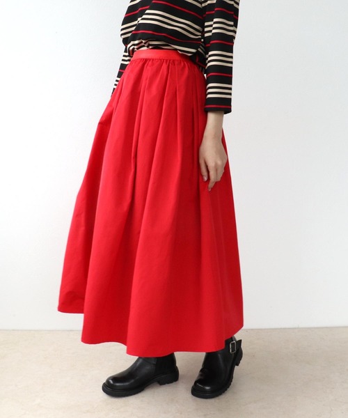 Three Four Time（ｽﾘｰﾌｫｰﾀｲﾑ）の「タフタギャザースカート（スカート・レディース・キャメル/レッド/ブラック・FREE）」の12枚目の写真