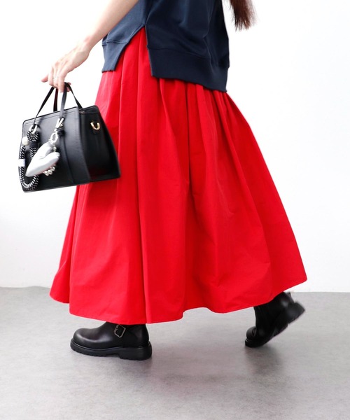 Three Four Time（ｽﾘｰﾌｫｰﾀｲﾑ）の「タフタギャザースカート（スカート・レディース・キャメル/レッド/ブラック・FREE）」の16枚目の写真