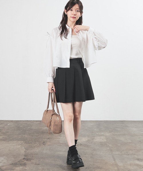 Honeys（ハニーズ）の「ミニプリーツスカート（スカート・レディース・ブラウン/ヘザーチャコール/ブラック/杢グレー・L/SS/S/M/LL）」の10枚目の写真