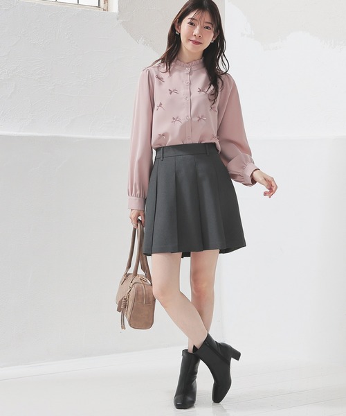 Honeys（ハニーズ）の「ミニプリーツスカート（スカート・レディース・ブラウン/ヘザーチャコール/ブラック/杢グレー・L/SS/S/M/LL）」の15枚目の写真