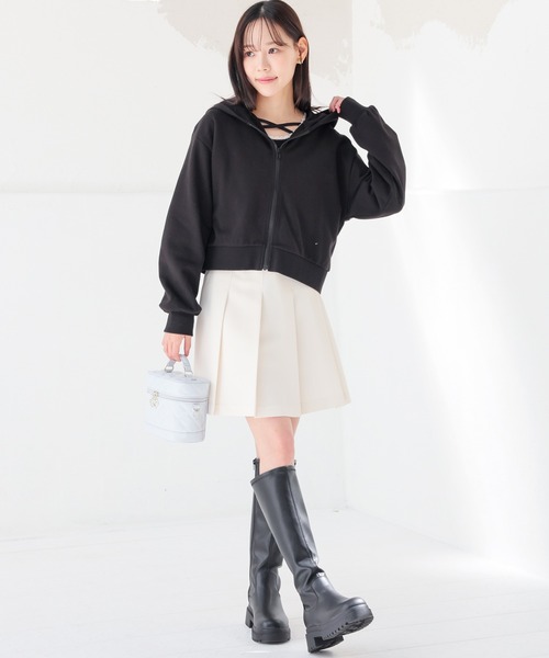 Honeys(ハニーズ)の「ミニプリーツスカート(スカート・レディース・ブラウン/ヘザーチャコール/ブラック/杢グレー/アイボリー・L/SS/S/M/LL)」の12枚目の写真