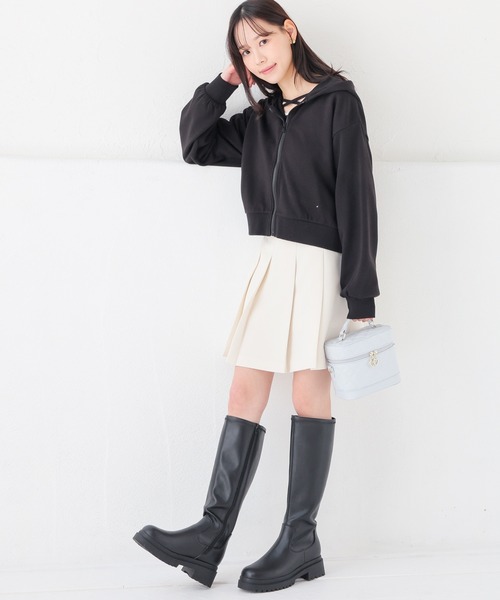 Honeys(ハニーズ)の「ミニプリーツスカート(スカート・レディース・ブラウン/ヘザーチャコール/ブラック/杢グレー/アイボリー・L/SS/S/M/LL)」の13枚目の写真