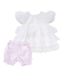 SLAP SLIP BABY | 【お揃い】スカラップチュールスカートドッキングワンピース+ブルマセットアップベビー(70~80cm)(その他ベビーウェア)