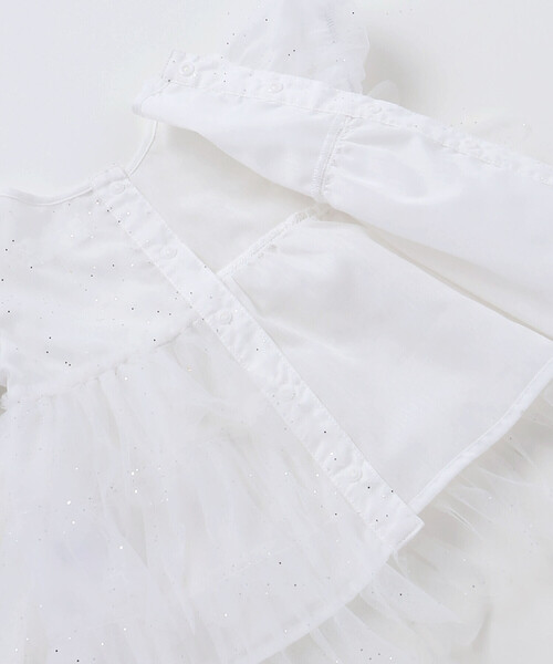 SLAP SLIP BABY（スラップスリップベビー）の「【お揃い】スカラップチュールスカートドッキングワンピース+ブルマセットアップベビー(70~80cm)（その他ベビーウェア・キッズ・オフホワイト/ピンク・FREE）」の10枚目の写真