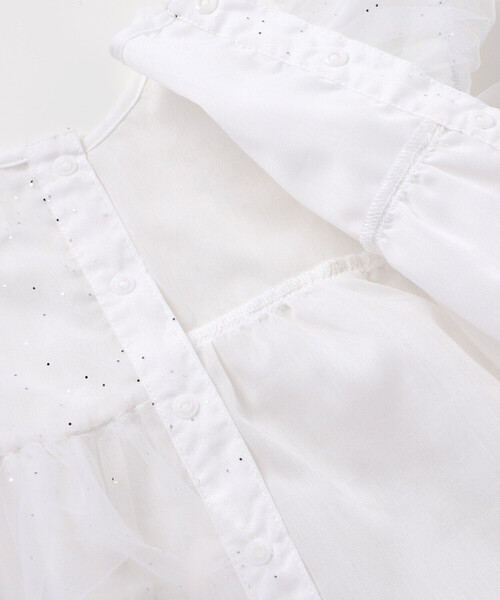 SLAP SLIP BABY（スラップスリップベビー）の「【お揃い】スカラップチュールスカートドッキングワンピース+ブルマセットアップベビー(70~80cm)（その他ベビーウェア・キッズ・オフホワイト/ピンク・FREE）」の11枚目の写真