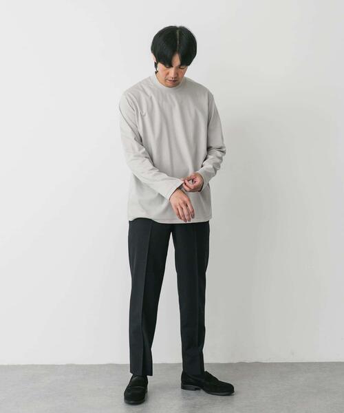 セール】LIFE STYLE TAILOR シルケットポンチストレッチ長袖Tシャツ