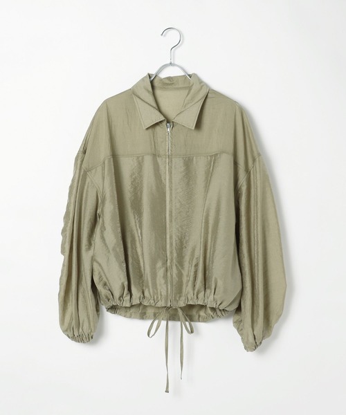 LEPSIM(レプシィム)の「ドロストギャザーシャツブルゾン 578431(ブルゾン・レディース・カーキ/ブラック・FREE)」の13枚目の写真
