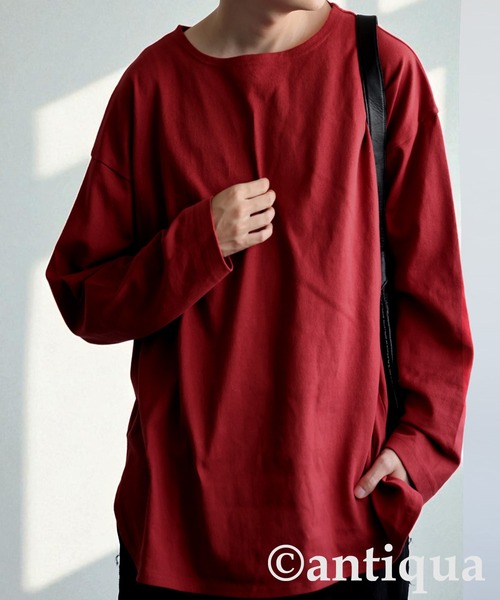 antiqua（アンティカ）の「綿100 抗菌防臭 長袖 無地 ロンT（Tシャツ/カットソー・レディース・ネイビー/ホワイト/ピンク/レッド/アッシュグレー/杢グレー/ブルー/ブラック/グレイッシュベージュ/カーキ・P/R）」の22枚目の写真