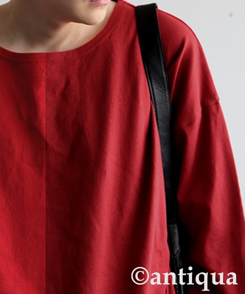 antiqua（アンティカ）の「綿100 抗菌防臭 長袖 無地 ロンT（Tシャツ/カットソー・レディース・ネイビー/ホワイト/ピンク/レッド/アッシュグレー/杢グレー/ブルー/ブラック/グレイッシュベージュ/カーキ・P/R）」の20枚目の写真