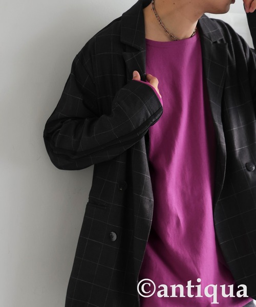 antiqua（アンティカ）の「綿100 抗菌防臭 長袖 無地 ロンT（Tシャツ/カットソー・レディース・ネイビー/ホワイト/ピンク/レッド/アッシュグレー/杢グレー/ブルー/ブラック/グレイッシュベージュ/カーキ・P/R）」の11枚目の写真