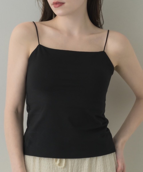 muku（ムク）の「【お客様のお声をもとに改良したNew ver.が新登場！！】THIN STRING CAMISOLE/ in bra（キャミソール・レディース・ブラック/ホワイト・LARGE/MEDIUM/SMALL）」の2枚目の写真