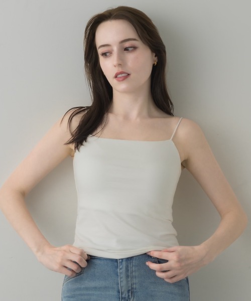 muku（ムク）の「【お客様のお声をもとに改良したNew ver.が新登場！！】THIN STRING CAMISOLE/ in bra（キャミソール・レディース・ブラック/ホワイト・LARGE/MEDIUM/SMALL）」の4枚目の写真