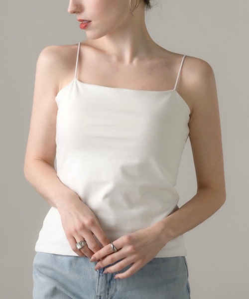 muku（ムク）の「【お客様のお声をもとに改良したNew ver.が新登場！！】THIN STRING CAMISOLE/ in bra（キャミソール・レディース・ブラック/ホワイト・LARGE/MEDIUM/SMALL）」の8枚目の写真