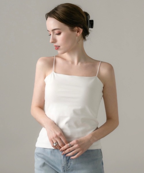 muku（ムク）の「【お客様のお声をもとに改良したNew ver.が新登場！！】THIN STRING CAMISOLE/ in bra（キャミソール・レディース・ブラック/ホワイト・LARGE/MEDIUM/SMALL）」の22枚目の写真