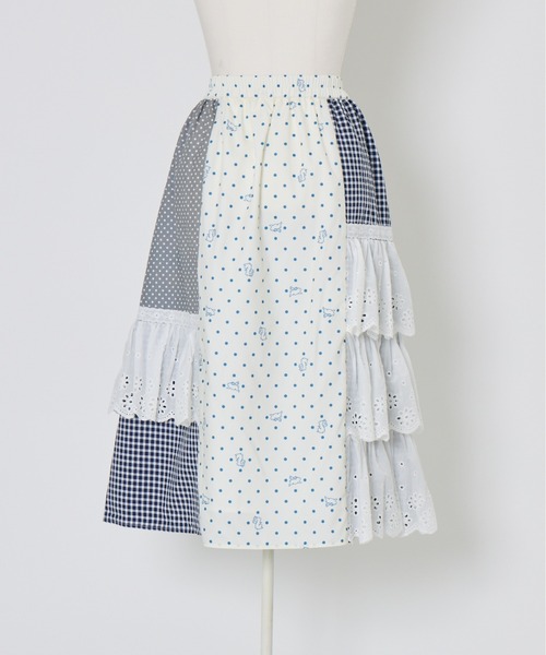Lolime by mellfy memory(ロリミー バイ メルフィーメモリー)の「angel bunny frill patchwork skirt(スカート・レディース・グレー/ピンク・LL/M)」の16枚目の写真