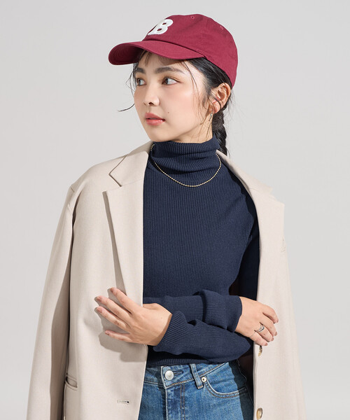 FREAK'S STORE（フリークスストア）の「＜マシーンウォッシャブル＞シルク入り タートルネックリブニット（ニット/セーター・レディース・ネイビー/ライトグレー/オフホワイト/サックスブルー/その他/キャメル/チャコール・ﾌﾘ-）」の5枚目の写真