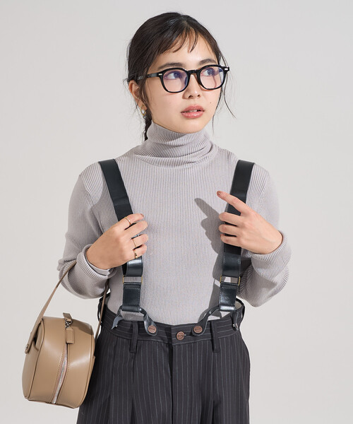 FREAK'S STORE（フリークスストア）の「＜マシーンウォッシャブル＞シルク入り タートルネックリブニット（ニット/セーター・レディース・ネイビー/ライトグレー/オフホワイト/サックスブルー/その他/キャメル/チャコール・ﾌﾘ-）」の14枚目の写真